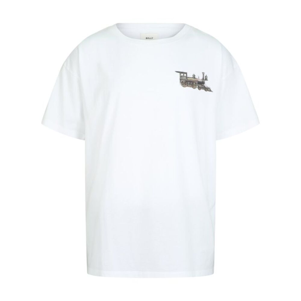 Bally Vintage Train T-Shirt White Mens